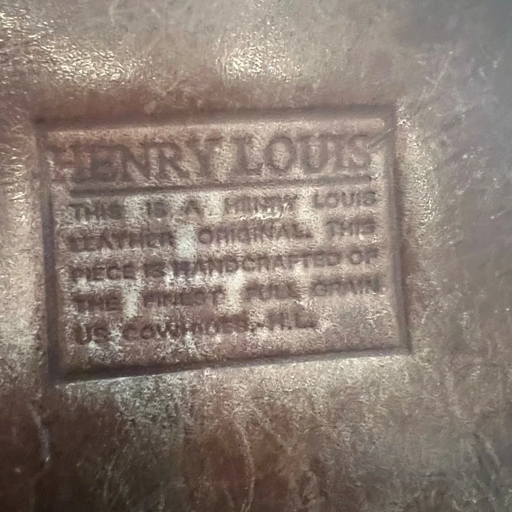 HENRY LOUIS LEATHER HANDCRAFTED FULLGRAIN COWHIDE BRIEFCASE MESSENGER VTG BAG